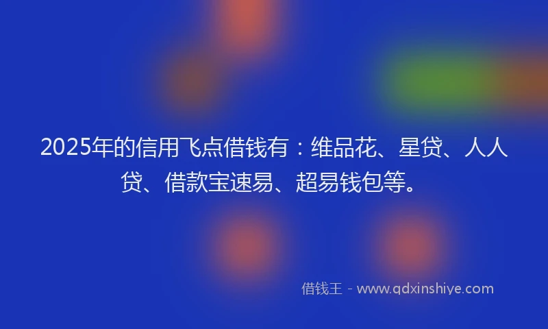 2025年的信用飞点借钱有：维品花、星贷、人人贷、借款宝速易、超易钱包等。
