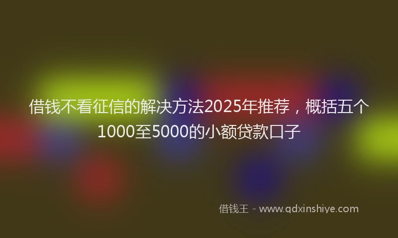 借钱不看征信的解决方法2025年推荐，概括五个1000至5000的小额贷款口子
