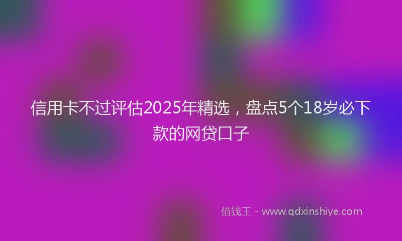 信用卡不过评估2025年精选，盘点5个18岁必下款的网贷口子