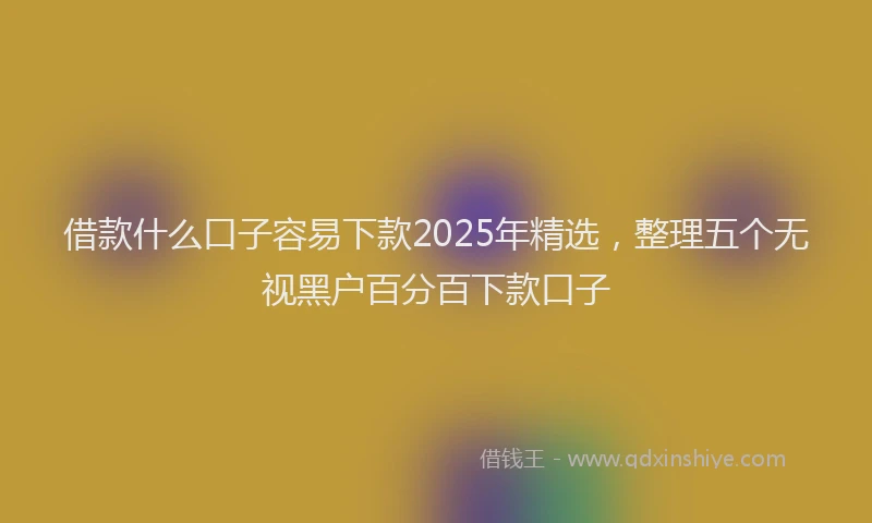 借款什么口子容易下款2025年精选，整理五个无视黑户百分百下款口子