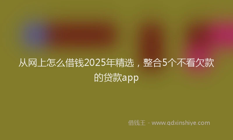 从网上怎么借钱2025年精选，整合5个不看欠款的贷款app