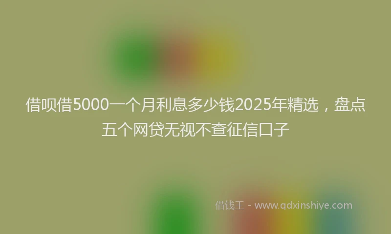 借呗借5000一个月利息多少钱2025年精选，盘点五个网贷无视不查征信口子