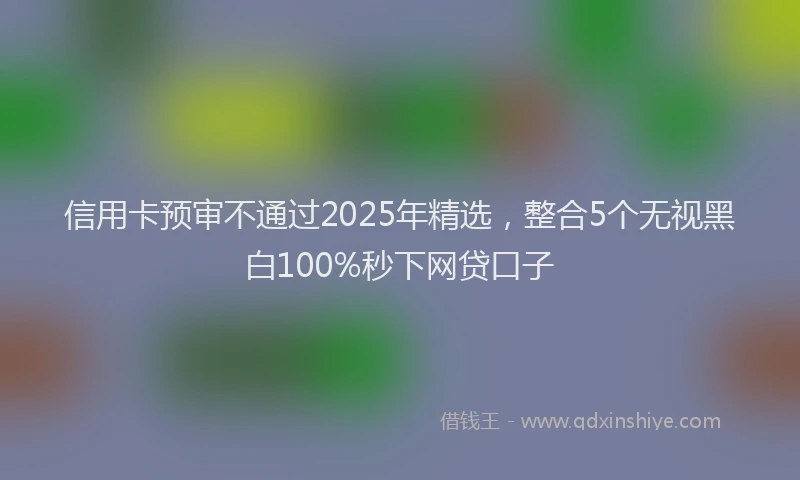 信用卡预审不通过2025年精选，整合5个无视黑白100%秒下网贷口子