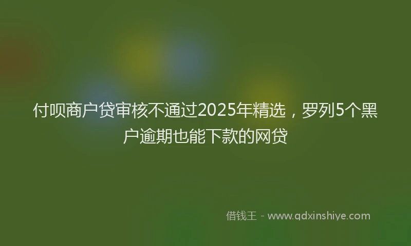 付呗商户贷审核不通过2025年精选，罗列5个黑户逾期也能下款的网贷