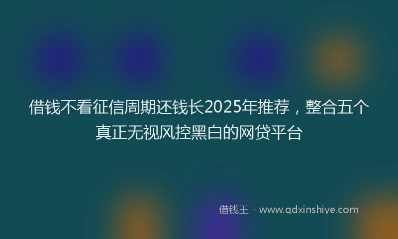 借钱不看征信周期还钱长2025年推荐，整合五个真正无视风控黑白的网贷平台