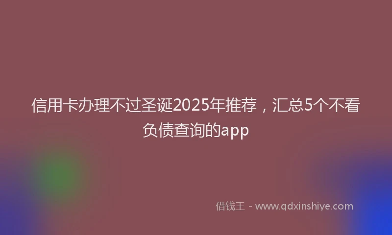 信用卡办理不过圣诞2025年推荐，汇总5个不看负债查询的app