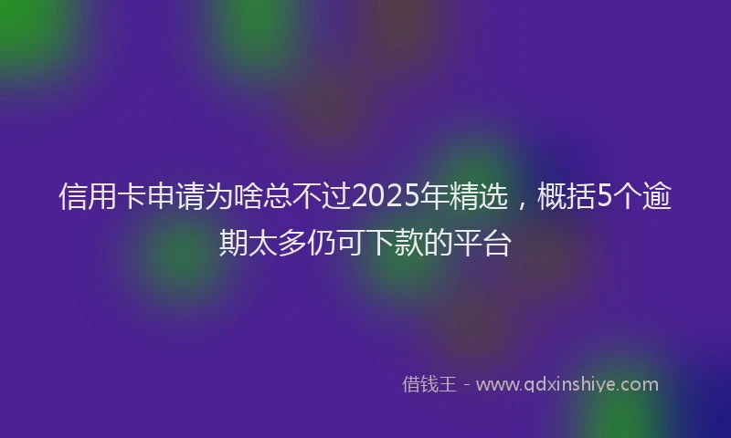 信用卡申请为啥总不过2025年精选，概括5个逾期太多仍可下款的平台
