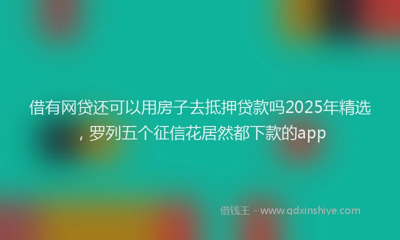 借有网贷还可以用房子去抵押贷款吗2025年精选，罗列五个征信花居然都下款的app