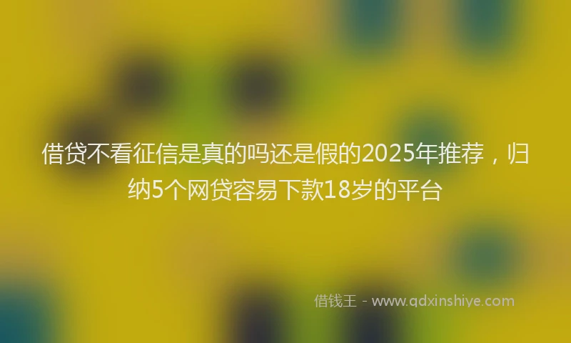 借贷不看征信是真的吗还是假的2025年推荐，归纳5个网贷容易下款18岁的平台