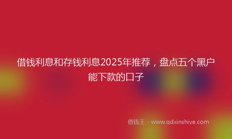 借钱利息和存钱利息2025年推荐，盘点五个黑户能下款的口子