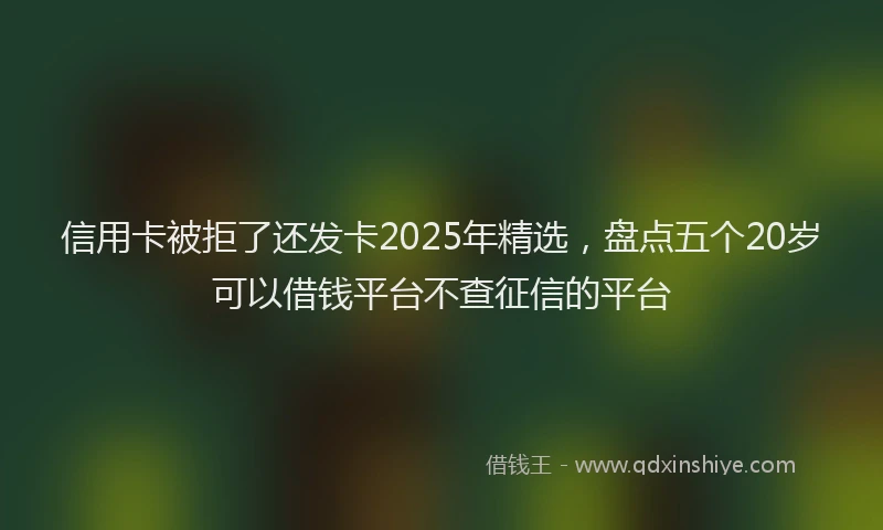 信用卡被拒了还发卡2025年精选，盘点五个20岁可以借钱平台不查征信的平台