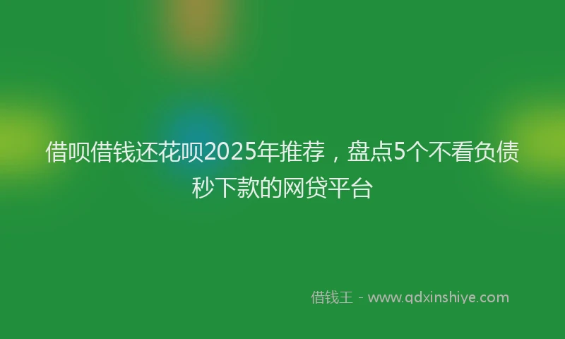 借呗借钱还花呗2025年推荐，盘点5个不看负债秒下款的网贷平台