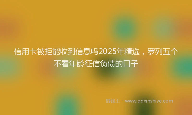 信用卡被拒能收到信息吗2025年精选，罗列五个不看年龄征信负债的口子