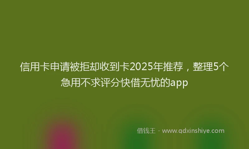 信用卡申请被拒却收到卡2025年推荐，整理5个急用不求评分快借无忧的app