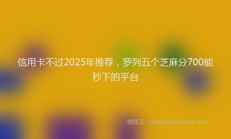 信用卡不过2025年推荐，罗列五个芝麻分700能秒下的平台
