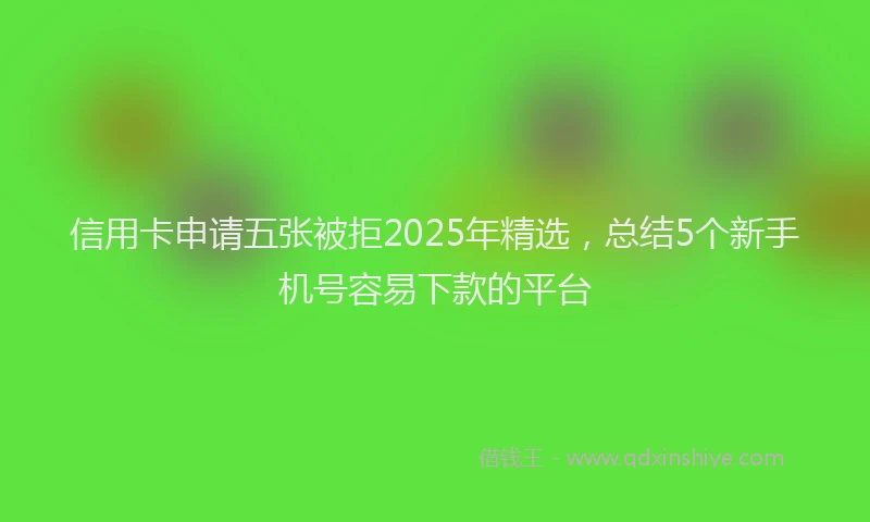 信用卡申请五张被拒2025年精选，总结5个新手机号容易下款的平台