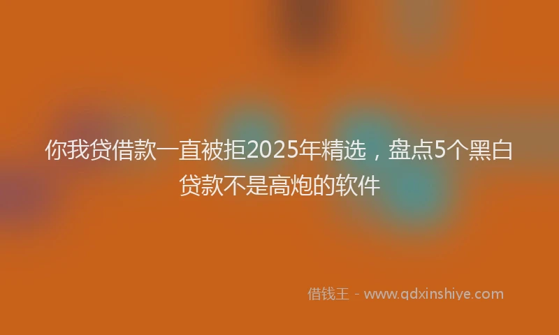 你我贷借款一直被拒2025年精选，盘点5个黑白贷款不是高炮的软件
