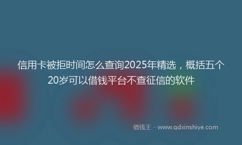 信用卡被拒时间怎么查询2025年精选，概括五个20岁可以借钱平台不查征信的软件