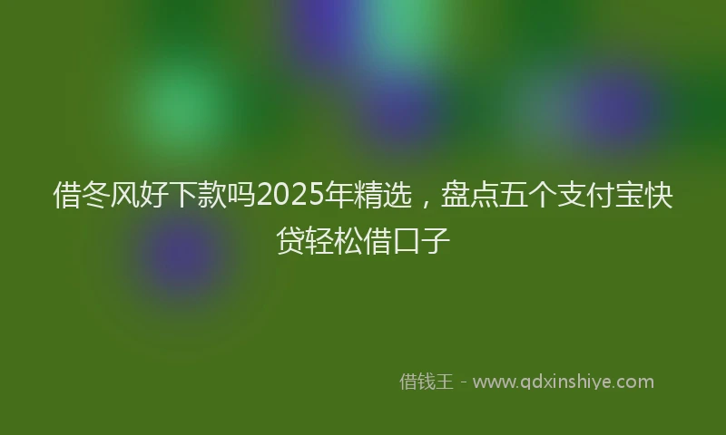 借冬风好下款吗2025年精选，盘点五个支付宝快贷轻松借口子