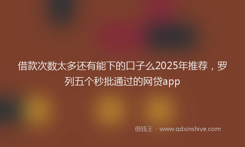 借款次数太多还有能下的口子么2025年推荐，罗列五个秒批通过的网贷app