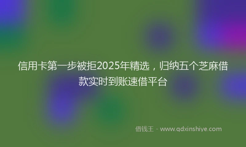 信用卡第一步被拒2025年精选，归纳五个芝麻借款实时到账速借平台