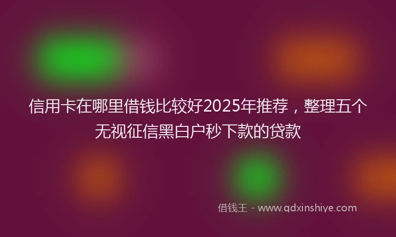 信用卡在哪里借钱比较好2025年推荐，整理五个无视征信黑白户秒下款的贷款