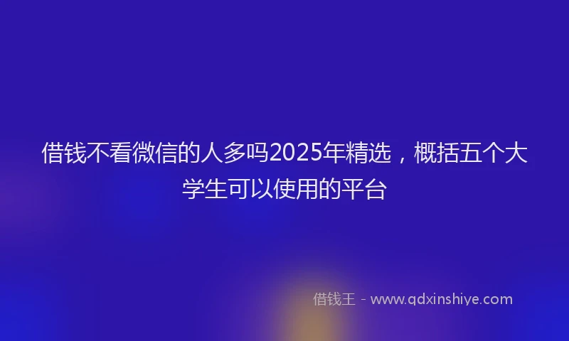 借钱不看微信的人多吗2025年精选，概括五个大学生可以使用的平台