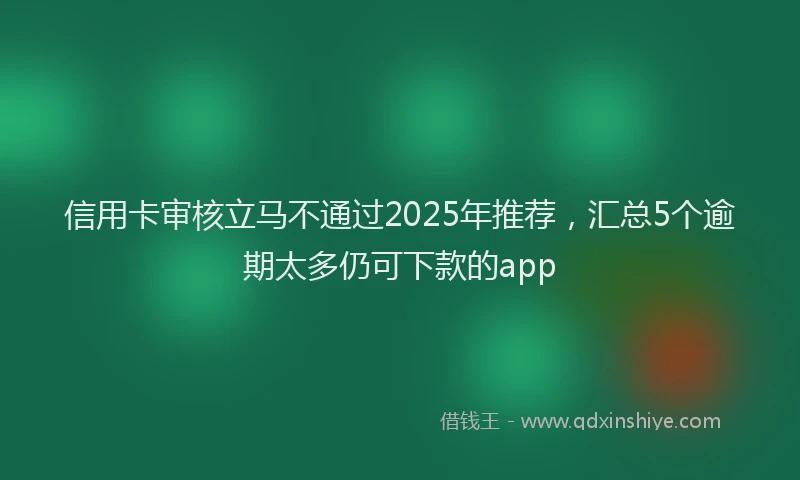 信用卡审核立马不通过2025年推荐，汇总5个逾期太多仍可下款的app