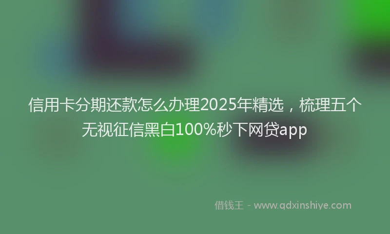 信用卡分期还款怎么办理2025年精选，梳理五个无视征信黑白100%秒下网贷app