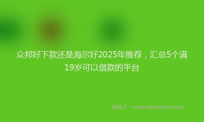 众邦好下款还是海尔好2025年推荐，汇总5个满19岁可以借款的平台