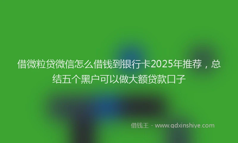 借微粒贷微信怎么借钱到银行卡2025年推荐，总结五个黑户可以做大额贷款口子