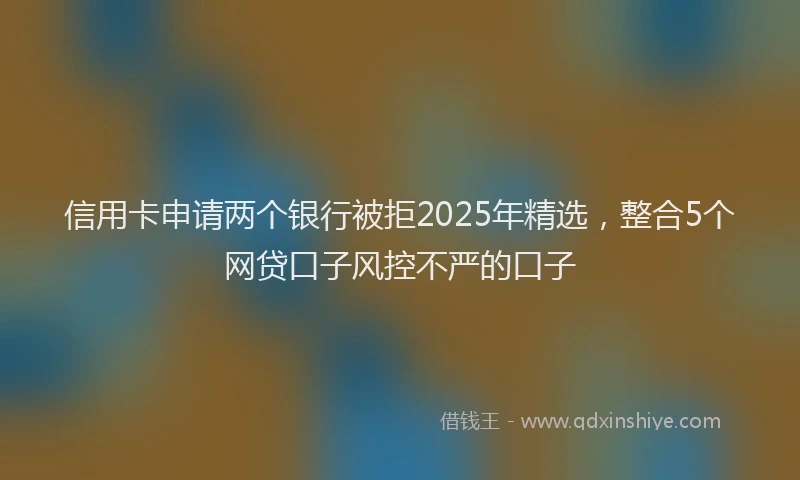 信用卡申请两个银行被拒2025年精选，整合5个网贷口子风控不严的口子
