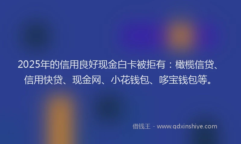 2025年的信用良好现金白卡被拒有：橄榄信贷、信用快贷、现金网、小花钱包、哆宝钱包等。
