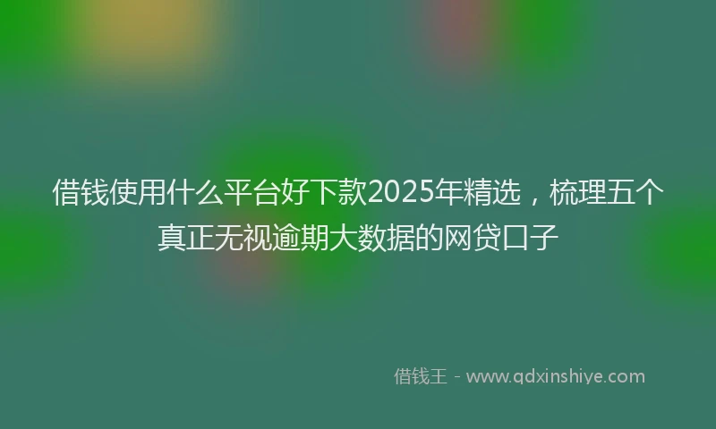 借钱使用什么平台好下款2025年精选，梳理五个真正无视逾期大数据的网贷口子