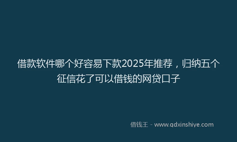 借款软件哪个好容易下款2025年推荐，归纳五个征信花了可以借钱的网贷口子