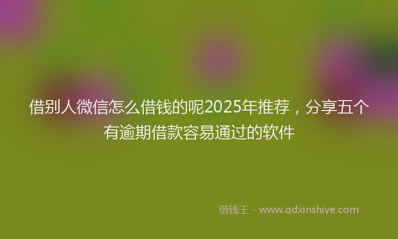 借别人微信怎么借钱的呢2025年推荐，分享五个有逾期借款容易通过的软件