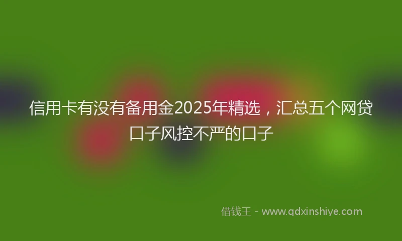 信用卡有没有备用金2025年精选，汇总五个网贷口子风控不严的口子