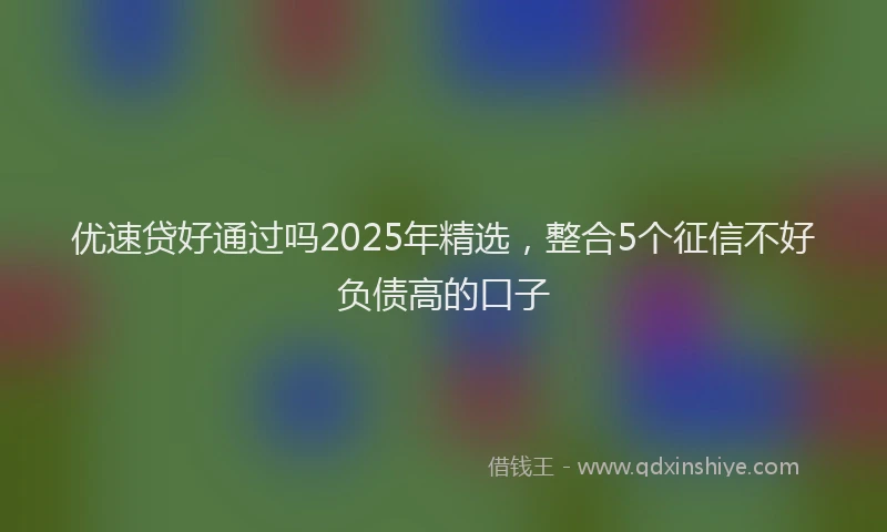 优速贷好通过吗2025年精选，整合5个征信不好负债高的口子