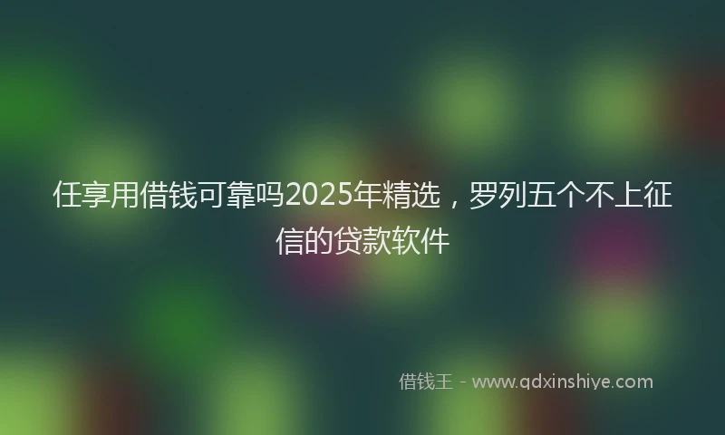 任享用借钱可靠吗2025年精选，罗列五个不上征信的贷款软件