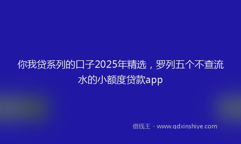 你我贷系列的口子2025年精选，罗列五个不查流水的小额度贷款app