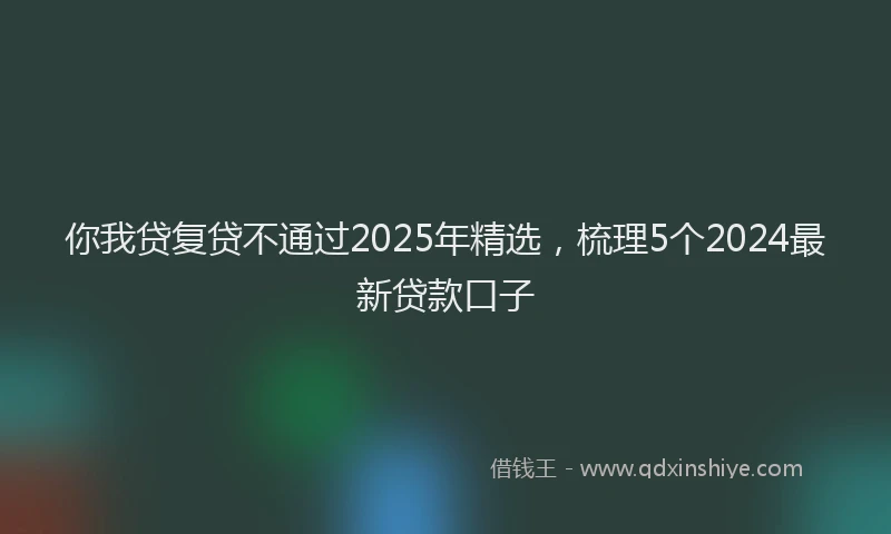 你我贷复贷不通过2025年精选，梳理5个2024最新贷款口子