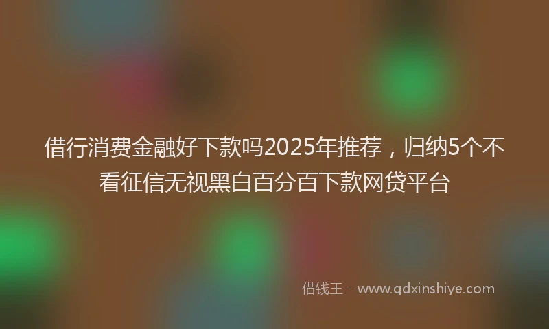 借行消费金融好下款吗2025年推荐，归纳5个不看征信无视黑白百分百下款网贷平台