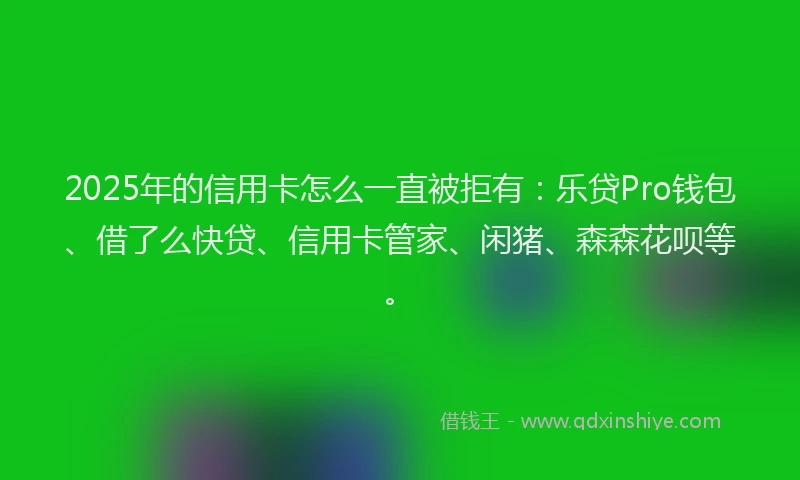2025年的信用卡怎么一直被拒有：乐贷Pro钱包、借了么快贷、信用卡管家、闲猪、森森花呗等。