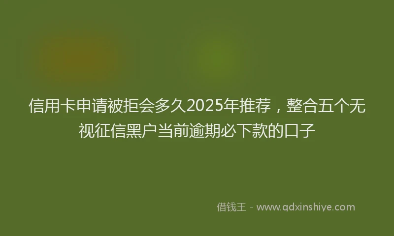 信用卡申请被拒会多久2025年推荐，整合五个无视征信黑户当前逾期必下款的口子