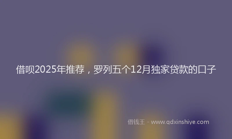 借呗2025年推荐，罗列五个12月独家贷款的口子