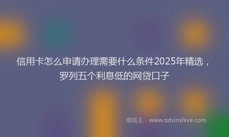 信用卡怎么申请办理需要什么条件2025年精选，罗列五个利息低的网贷口子