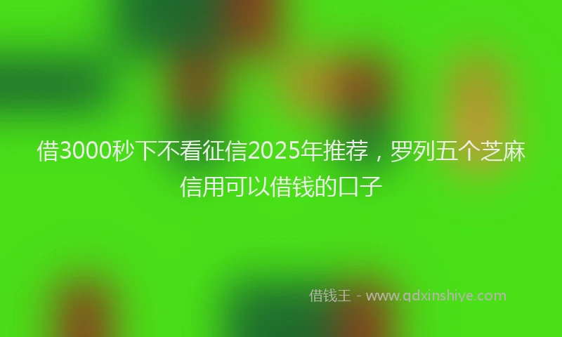 借3000秒下不看征信2025年推荐，罗列五个芝麻信用可以借钱的口子