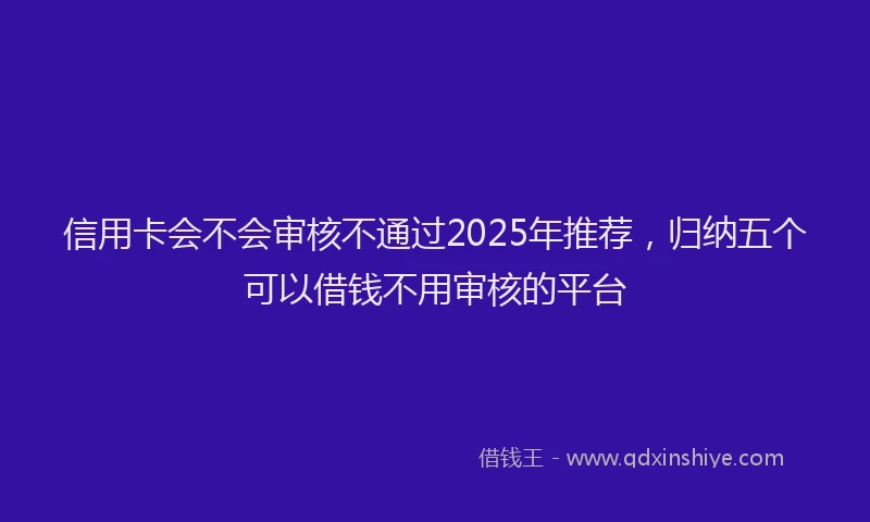 信用卡会不会审核不通过2025年推荐，归纳五个可以借钱不用审核的平台