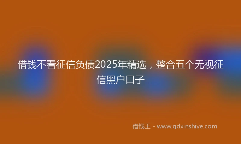 借钱不看征信负债2025年精选，整合五个无视征信黑户口子
