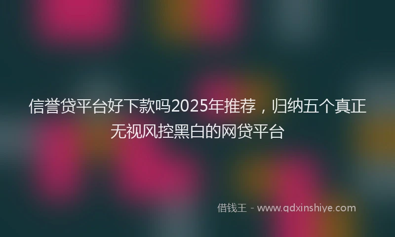 信誉贷平台好下款吗2025年推荐，归纳五个真正无视风控黑白的网贷平台
